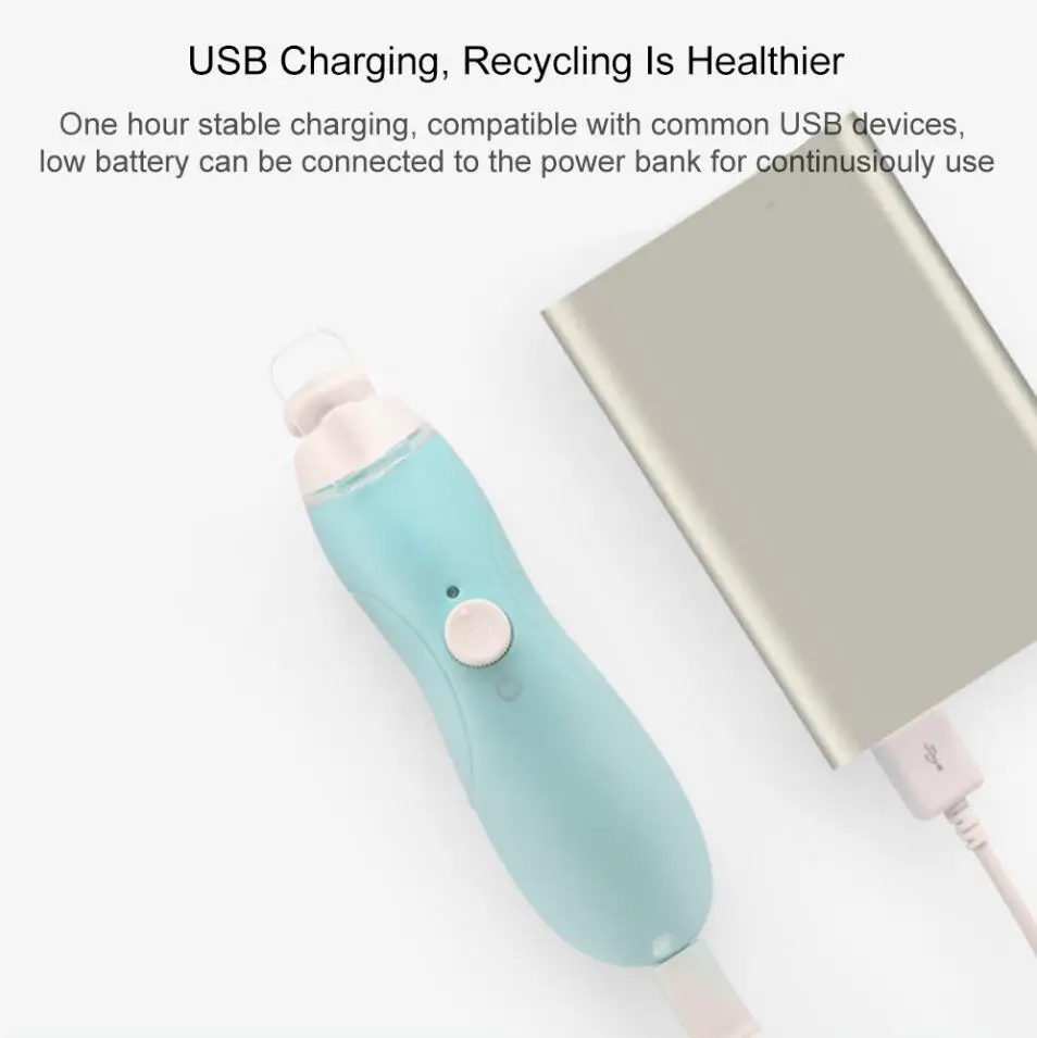 Электрический триммер для ухода за ногтями зарядка через USB бесшумный