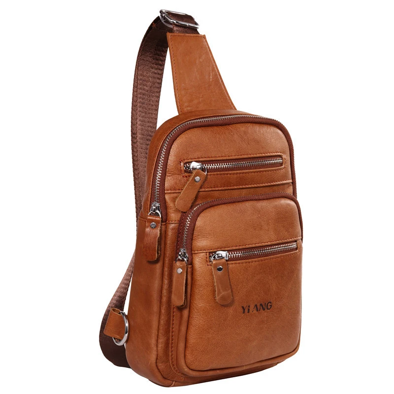 Сумка мессенджер мужская из натуральной воловьей кожи саквояж на одно плечо