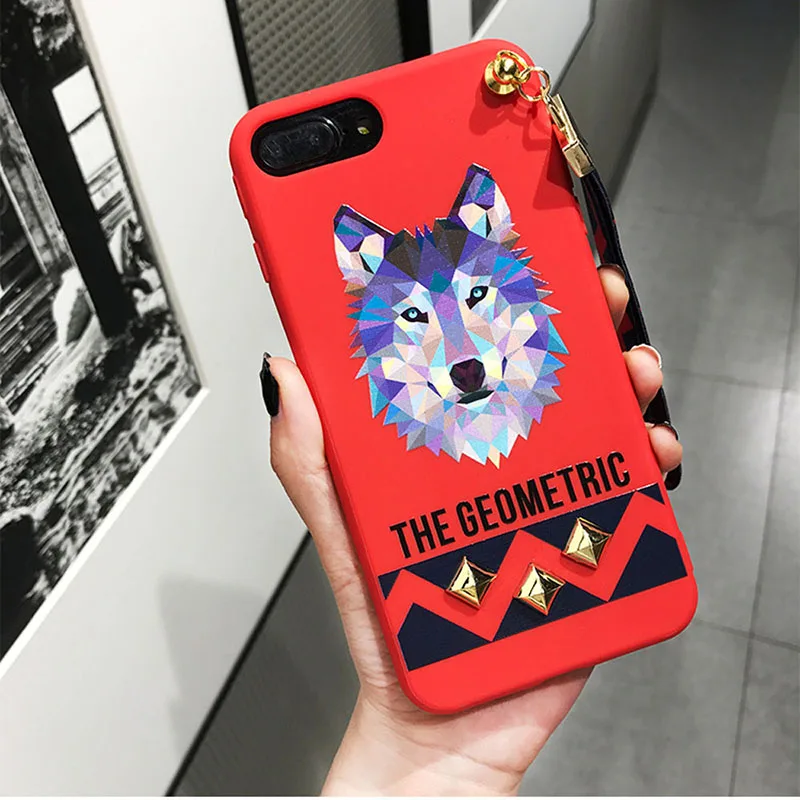 Kerzzil Luxury Rabbit Tassel Phone Cases For iPhone X XS Max Cool Tiger Wolf Soft Silicon Cover Case iphone 7 8 6 6S Plus |