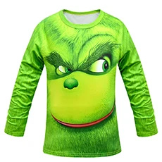 Grinch/пальто с полным лицом детская Рождественская одежда верхняя одежда для девочек и мальчиков, свитшот на молнии, Детская футболка с капюшоном лучшие костюмы для малышей