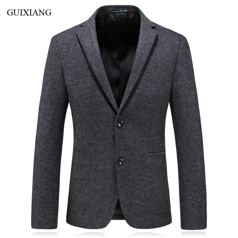 

2019 New Arrival Autumn Style Men Boutique Blazers Business Leisure Single Breasted Cotton Slim Solid Men's Jacket Clothes M-4XL