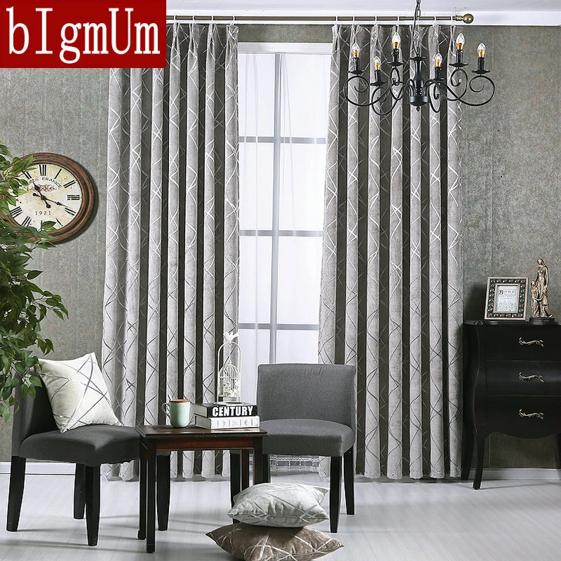 Новый стиль оконные шторы для гостиной спальни гостиницы Золотая пряжа