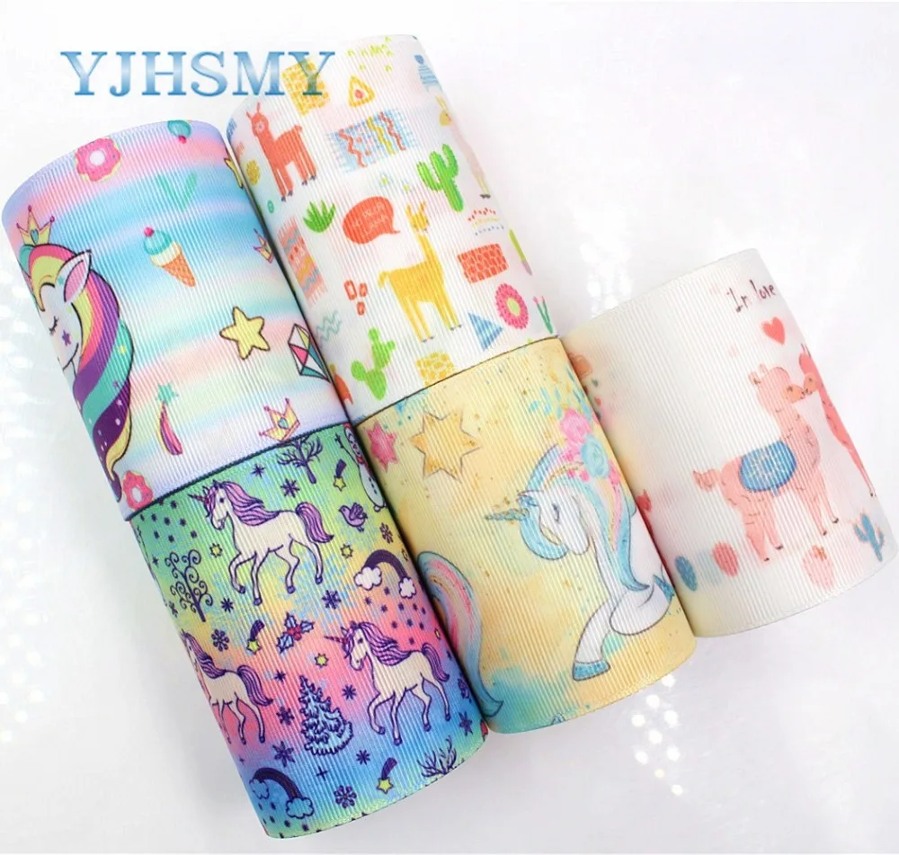 YJHSMY G 18604 327 75 мм 5 ярдов мультфильм лошадь печатных grosgrain ленты одежда аксессуары