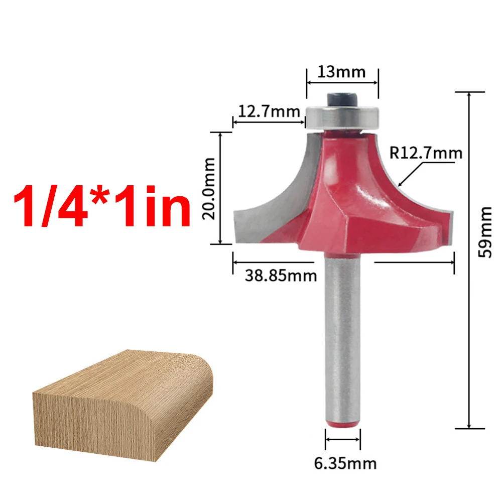 BIHH5743G 1/4 дюймов Круглый хвостовик древесины фрезы Карбид фрезы прямой Концевая фреза триммер угловая очистка заподлицо инструмент резак - Длина режущей кромки: BIHH5743G