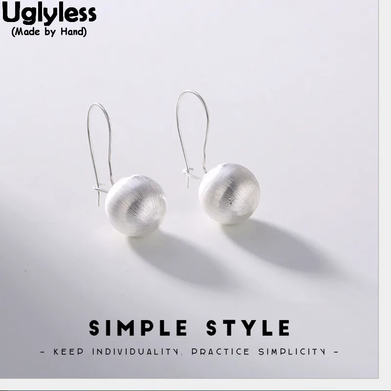 Серьги Uglyless с нежными матовыми шариками для женщин 100% реальные однотонные серьги