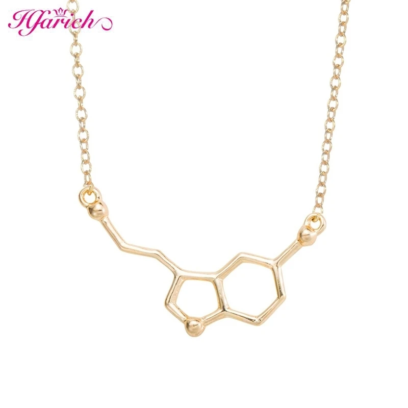 Hfarich в винтажном стиле молекула серотонина ожерелье с подвеской для женщин химии