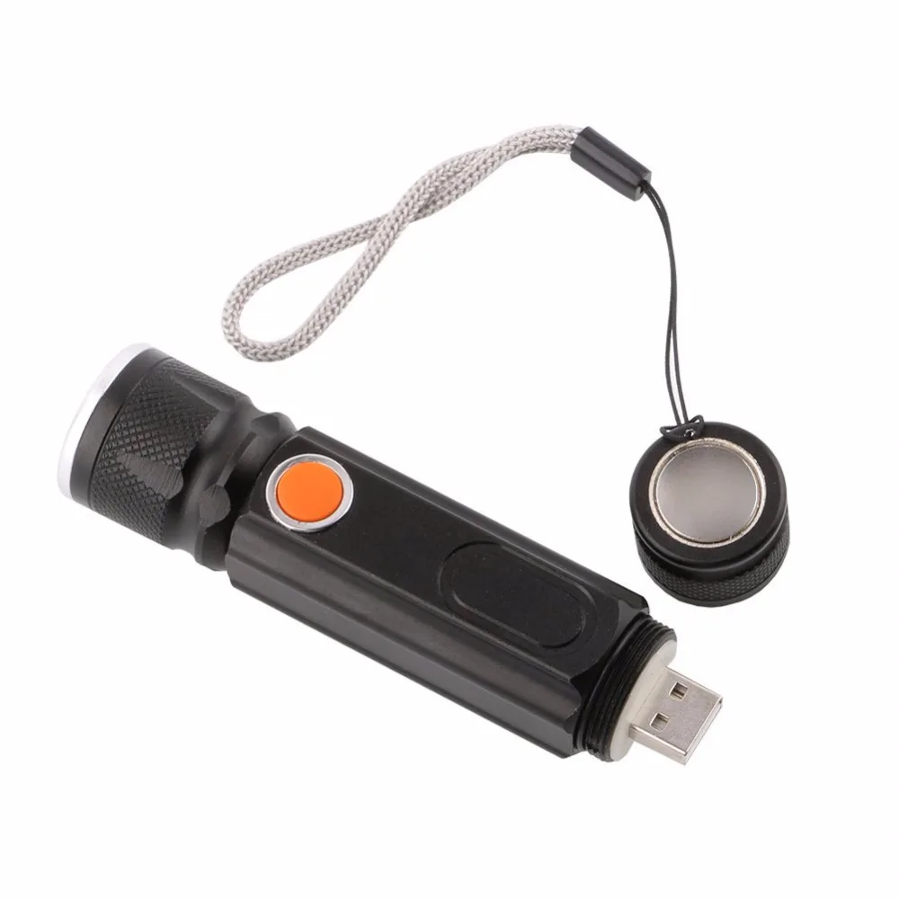 Светодиодный фонарик T6 магнитный фонарь для кемпинга USB COB перезаряжаемый
