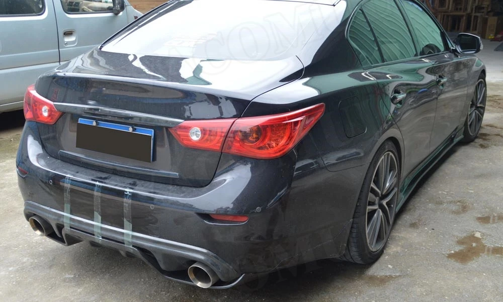 Задний диффузор для губ из углеродного волокна для Infiniti Q50 Q50L Q50S J стиль бампер подбородок сплиттер защитный спойлер