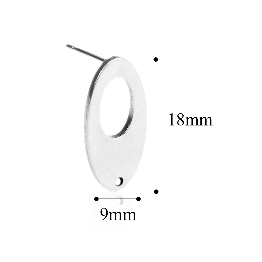 18x9mm Aiovlo, 20 шт./лот, нержавеющая сталь, модная, овальная основа, серьги, подвеска, разъем для DIY, серьги, ювелирные изделия, аксессуары - Цвет: 18x9mm