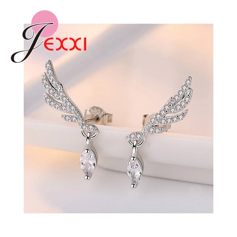 Женские серьги-гвоздики из серебра 925 пробы с фианитами | Украшения и аксессуары