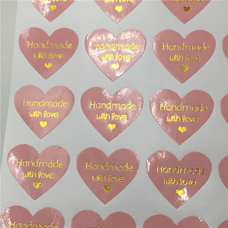 100 шт./лот бумажная наклейка ручной работы с любовью Золотой буквой печатный