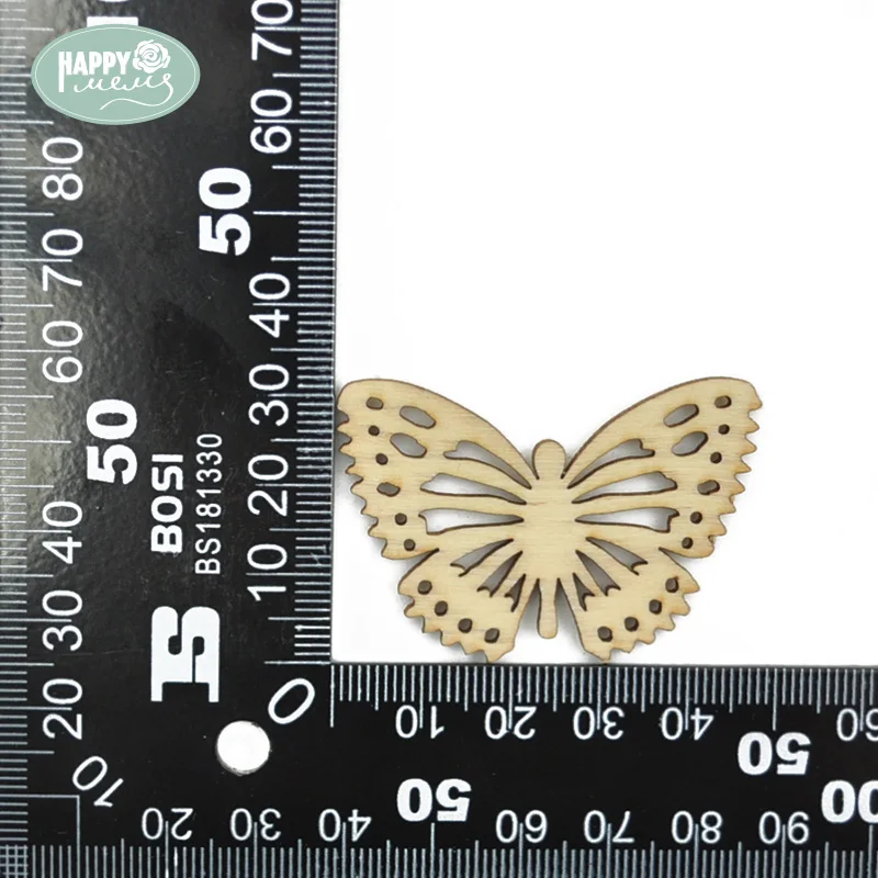 

Happymems Wood Butterflies Shape 10pcs/lot Wall Sticker Embellishments For Scrapbooking DIY Crafts Home Decoration Wooden Shapes