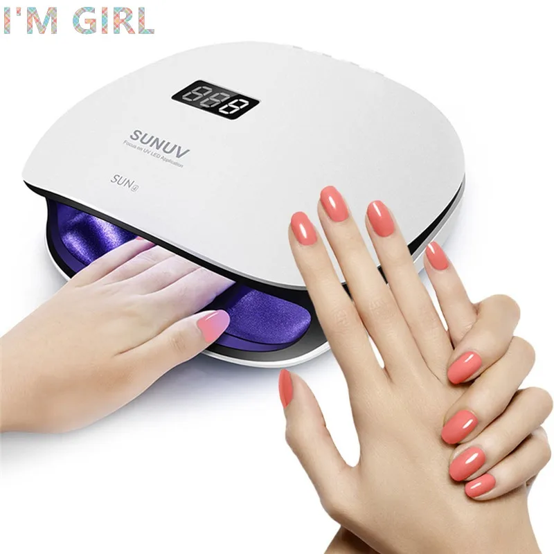 I'M GIRL SUNUV SUN4 48 Вт Светодиодный УФ лампы для сушки ногтей лампа с ЖК дисплеем умная