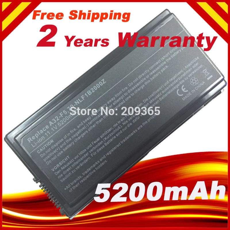 

Laptop Battery For Asus F5RL F5Ri F5SL F5Sr F5V F5 A32-F5