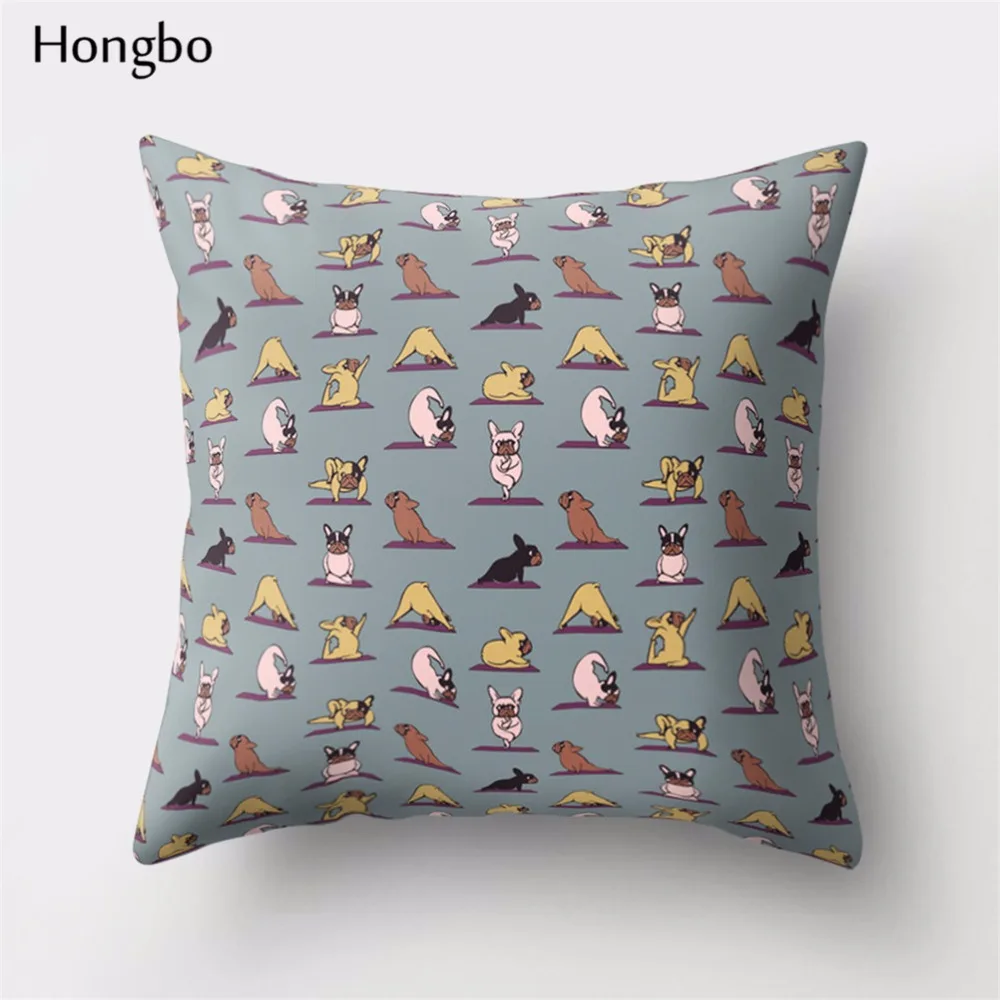Hongbo 1 шт. чехол для подушки с рисунком мопса, чехол для подушки из полиэстера для автомобиля, дивана, домашнего декора, мультяшная собака