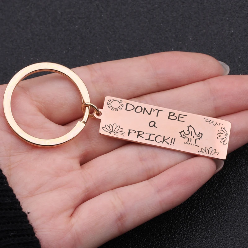 Don't Be A Prick Keychain Stick Figure Cactus For Lover Gift Protecting Plants Key Ring Charm Holder Jewelry | Украшения и