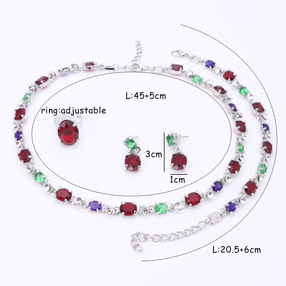 OEOEOS хит продаж Дубай цветной Кристалл Стразы ожерелье серьги наборы мода золотой