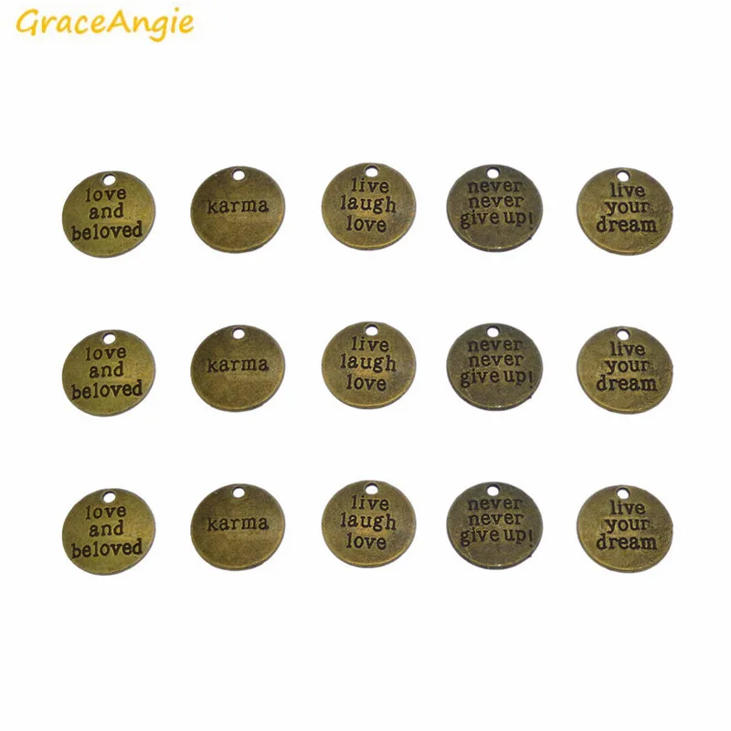 GraceAngie 5 шт. бронзовый тон маленькая Подвеска Шарм для ручной работы вдохновение