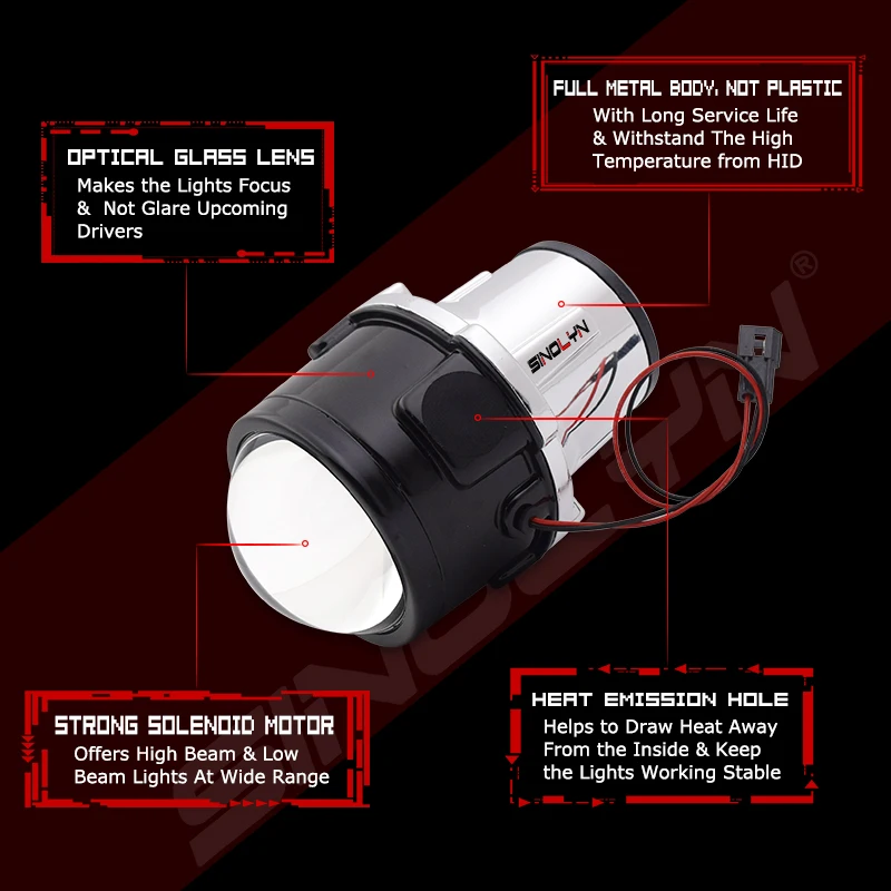 Sinolon противотуманные фары универсальные фары "Kit bixenon" объектив H11 HID проектор дальнего света бифокальные линзы Водонепроницаемые автомобильные аксессуары DIY