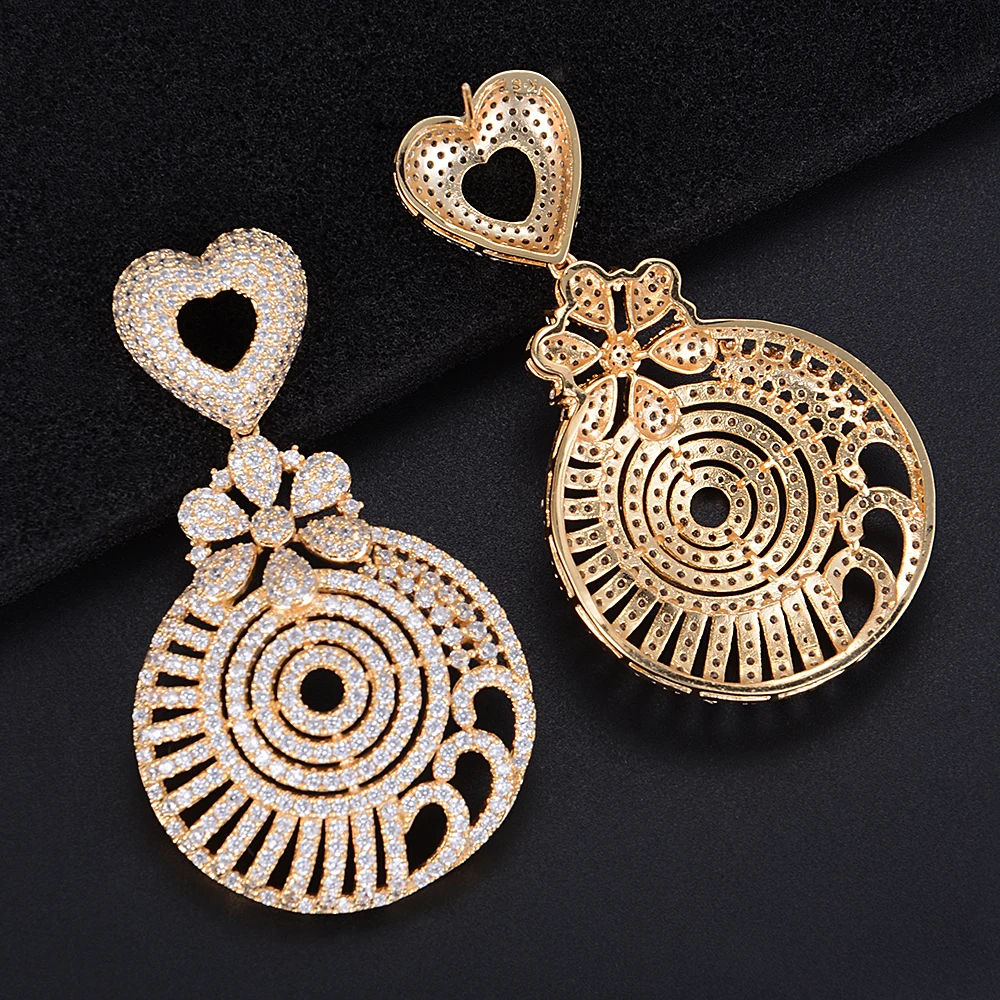 missvikki Exclusive Customization Earrings Handmade Round Pendant New Design Vintage Jewelry Shiny Cubic Zirconia Top Quality | Украшения и
