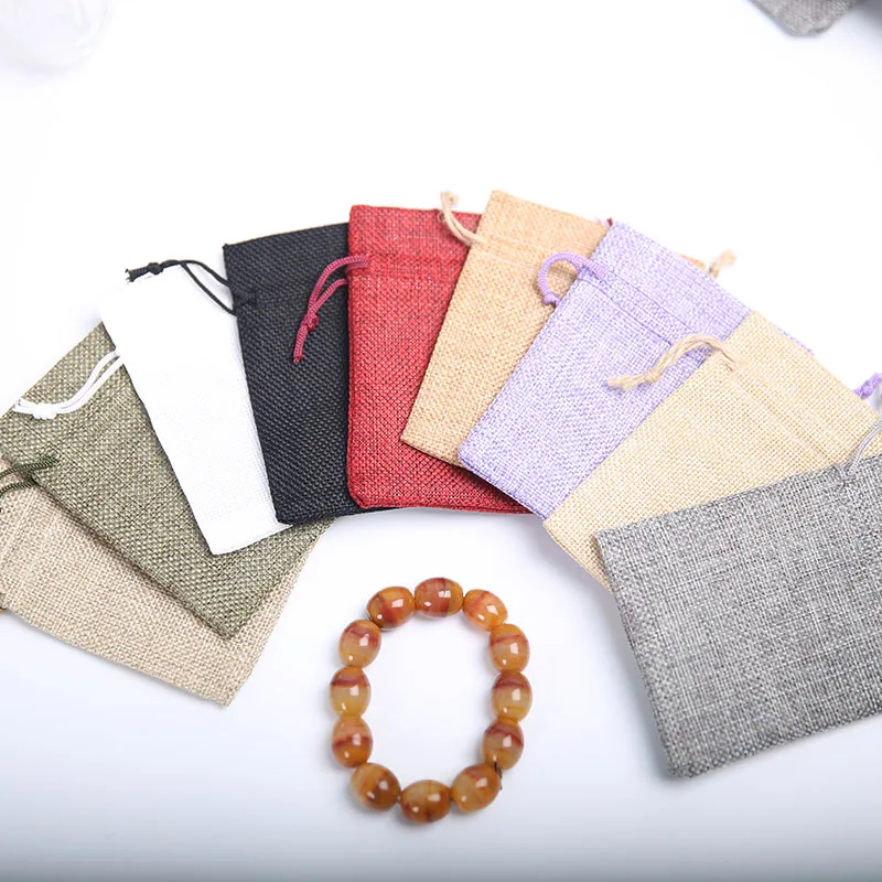 10 шт. льняная пачка Подарочная сумка для свадьбы дня рождения украшения