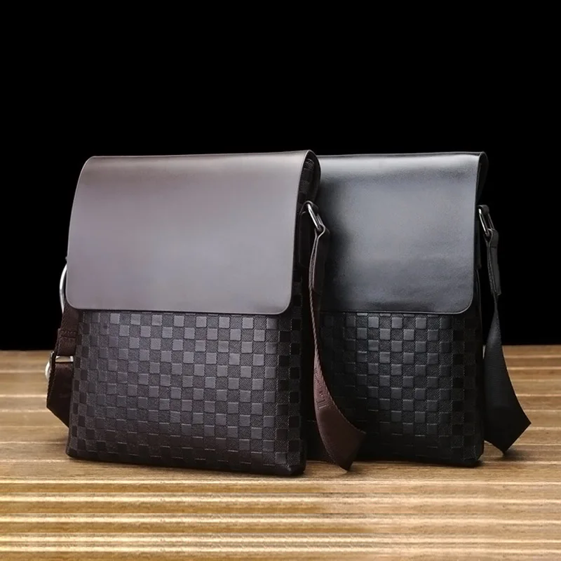 Мужская сумка через плечо из искусственной кожи высокого качества деловые
