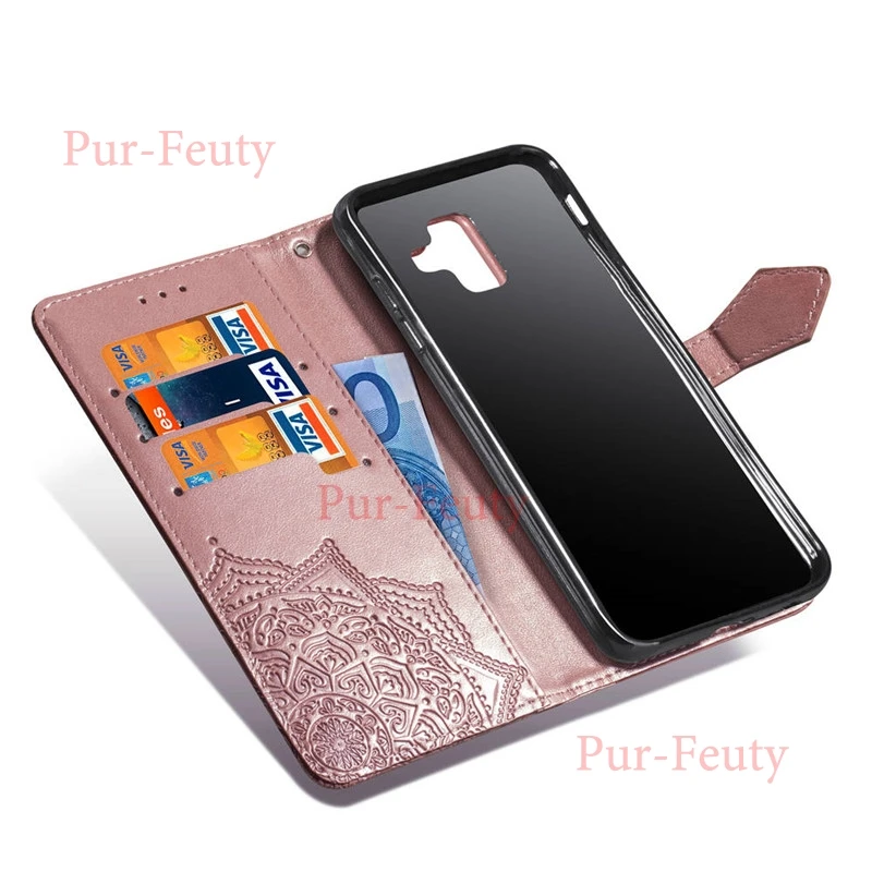 Флип чехол для Samsung Galaxy A6 2018 SM A600 A600FN кожаный бумажник телефона A 6 дюйма флип