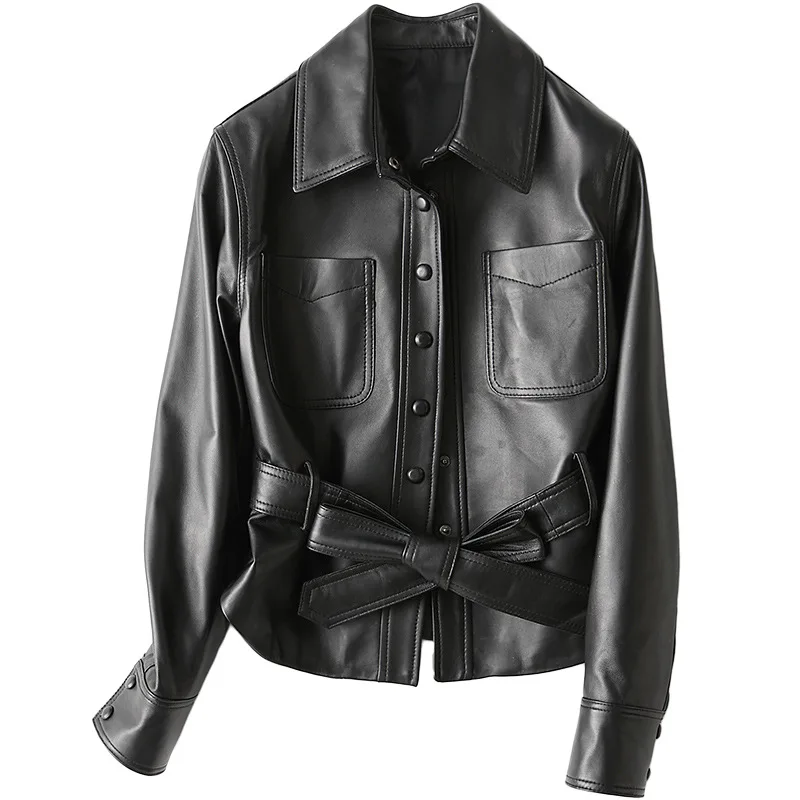 Весна и осень весна новые модные из овечьей кожи женские мотоциклетные ремонт