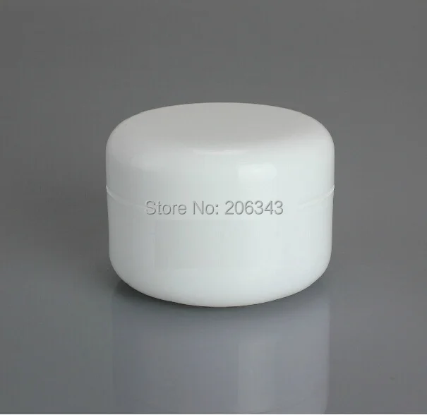 Круглая Белая пластиковая баночка 150 г/кастрюля с внутренней крышкой для