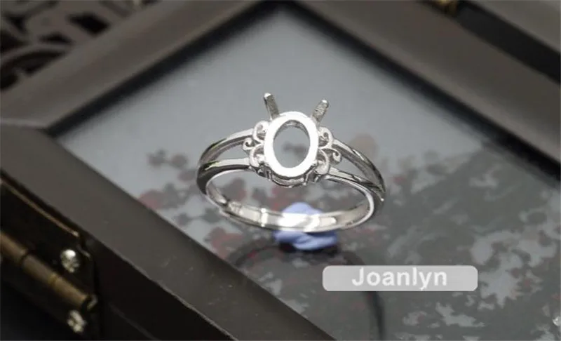 Основание для кольца Joanlyn овальных кабошонов 6x8 мм или ограненные драгоценные