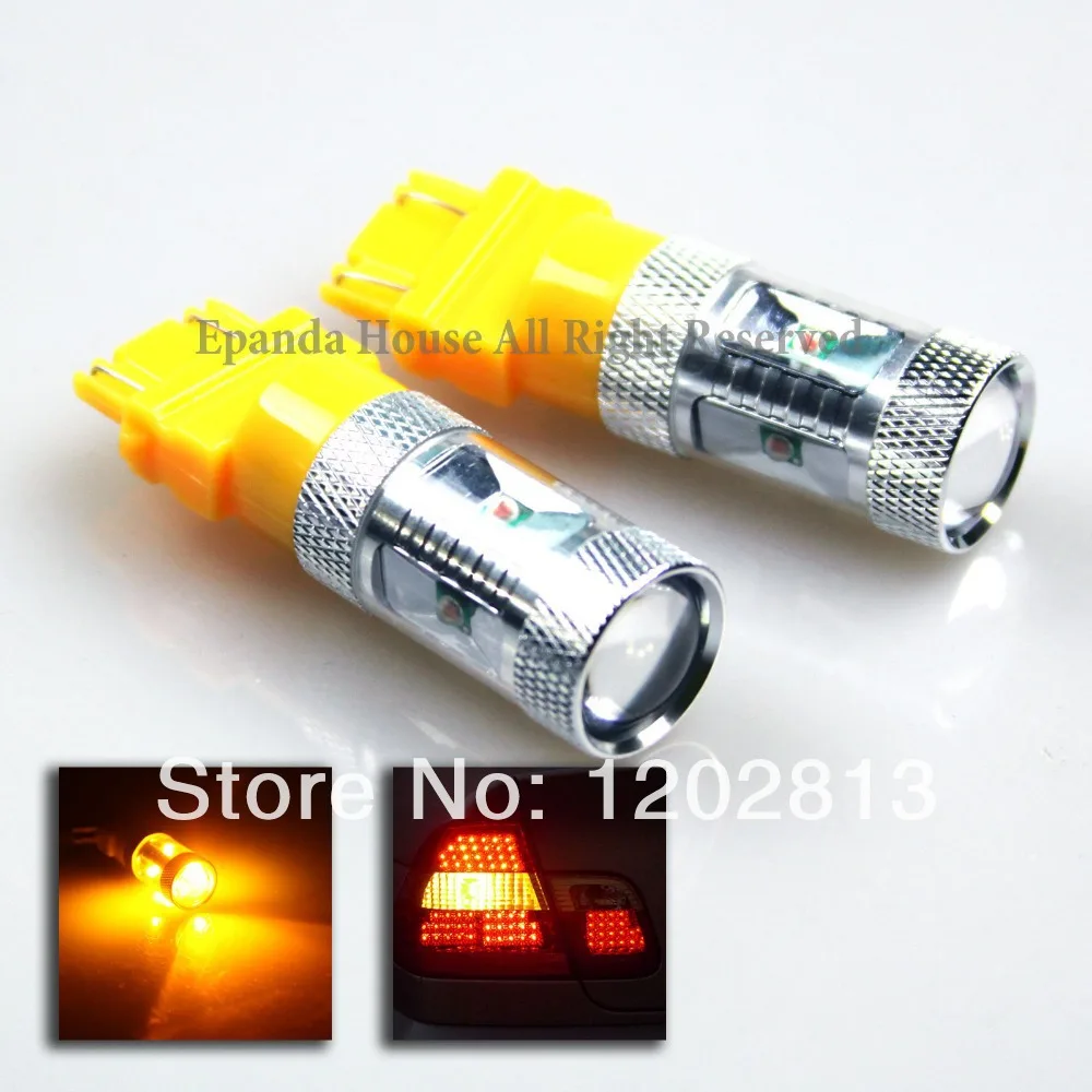 Бесплатная доставка 2шт яркий Янтарный США 6 SMD 30 Вт CREE XPE чип 3157/4157/4057 светодиодный