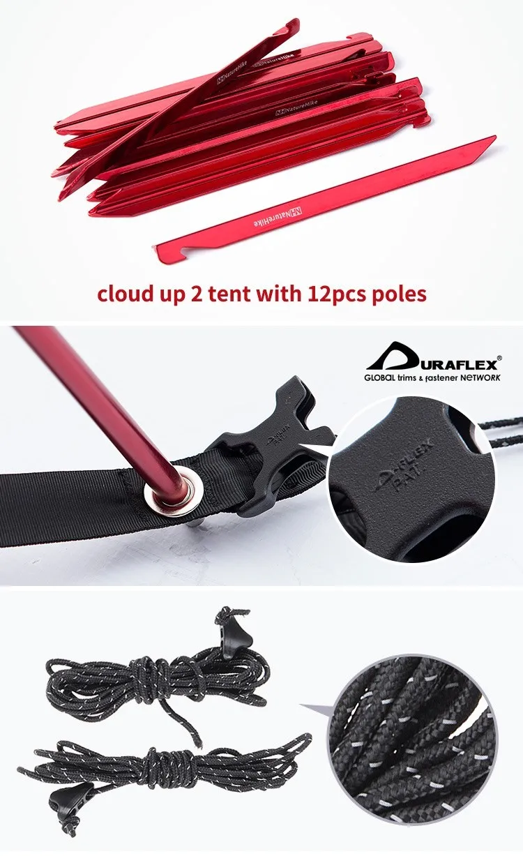 DHL,, NatureHike Cloud Up Series, 2 человека, палатка, сверхлегкая, 20D, силиконовая ткань, палатки для кемпинга, палатки для улицы