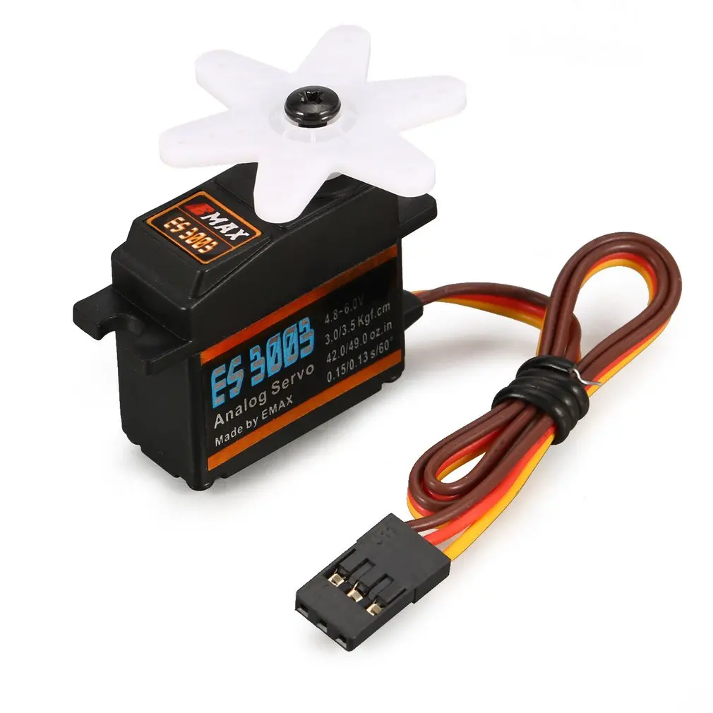EMAX аналоговый пластиковый сервопривод ES3003 4 8 V 6 3 5 kg 0 15/0 13 s/60 градусов для RC FPV