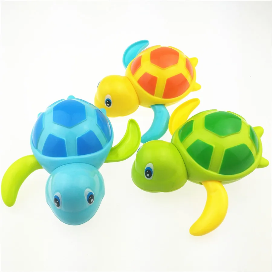 1pc Newborn Cute Cartoon Animal Tortoise Baby Bath Toy Infant Swim Turtle Chain Clockwork Classic Toys Kid Educational Toys