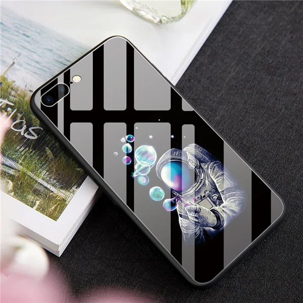5027 Роскошные DIY для iphone 7 8X10 Plus 6s 6 Капа пользовательский космический астронавт чехол из закаленного стекла для телефона для iphone 11 Pro XS чехол для MAX XR - Цвет: 5027