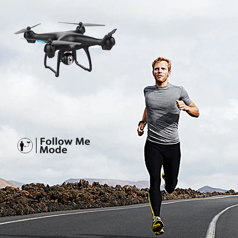 S70W Dual CPS Follow Me RC Drone with HD Adjustable Wide-Angle Camera WIFI FPV GPS Auto Return Quadcopter Helicopter Dron | Игрушки и