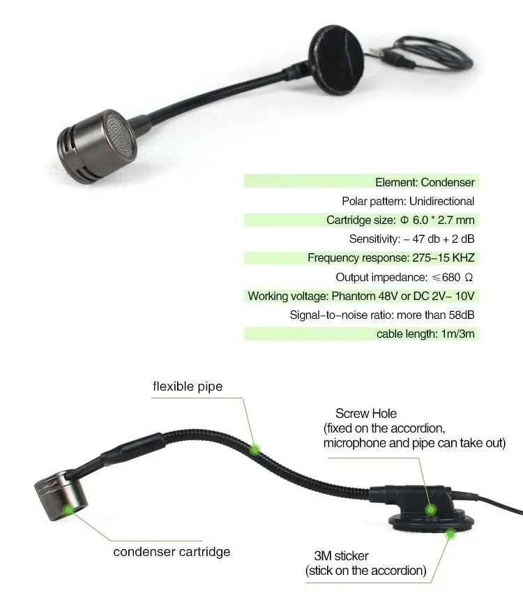 ACEMIC AT 10 Pro беспроводной микрофон аккордеон высококачественный кабель 3 м|accordion