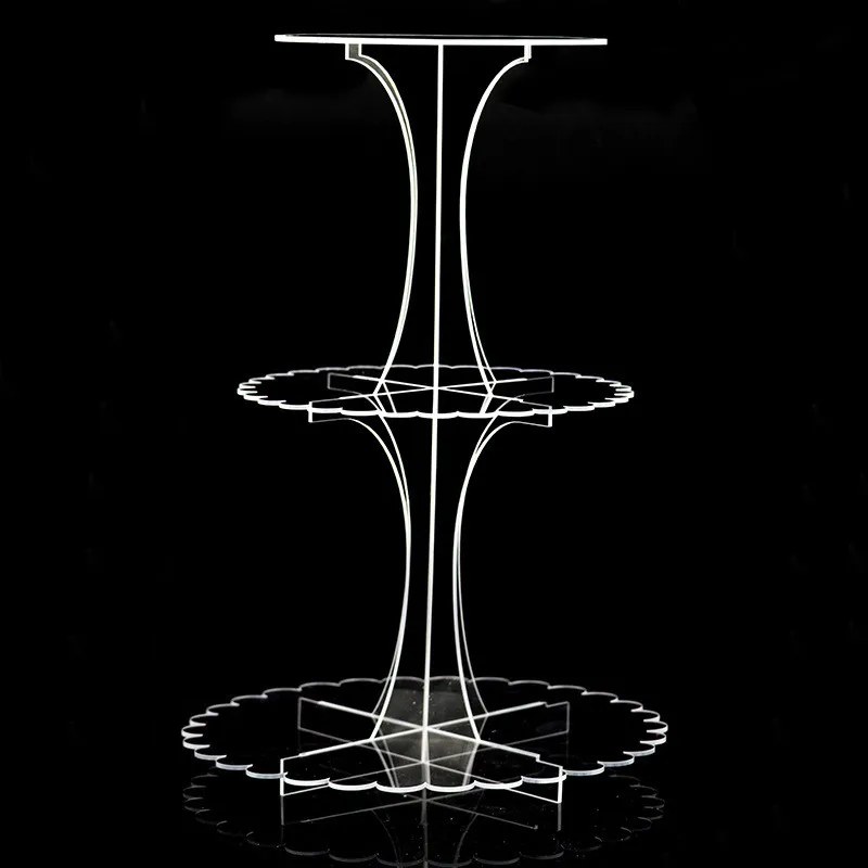 3 уровня акриловая подставка для торта круглая кексов украшения свадьбы дня