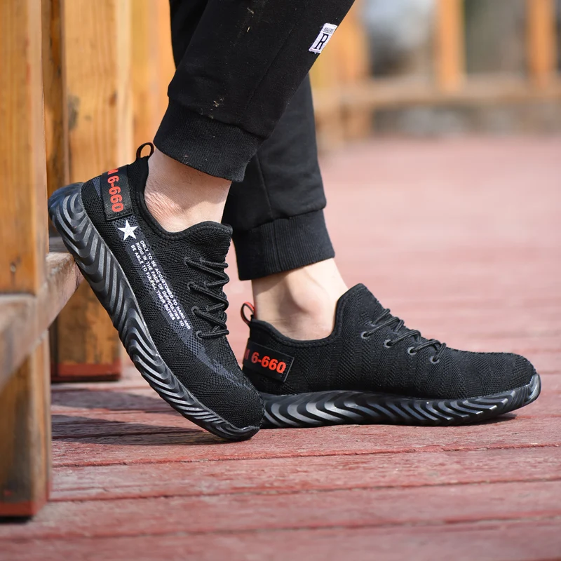 Ботинки мужские защитные со стальным носком большого размера | Обувь