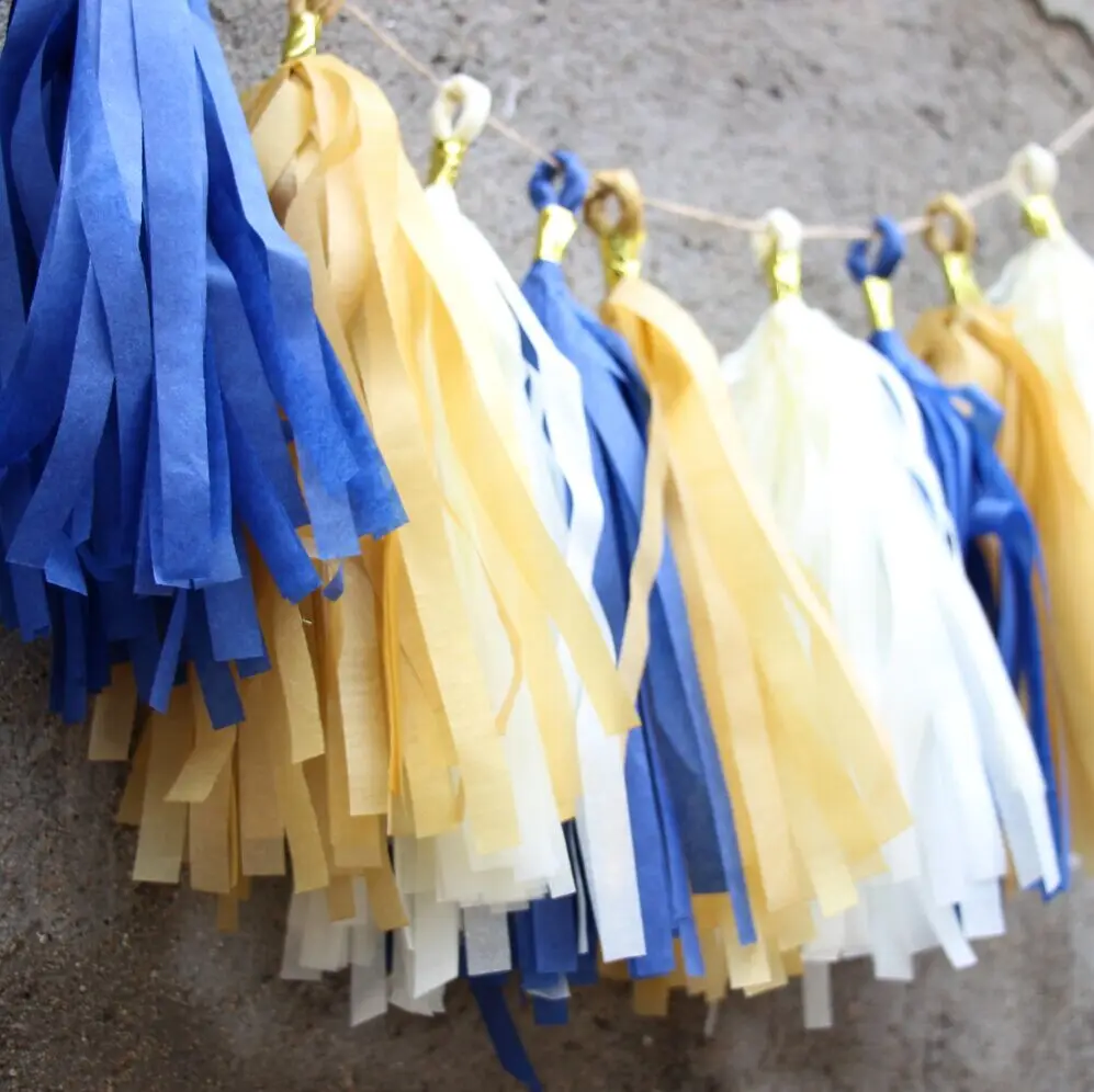 24 шт. Темно-синие гирлянды комплект морских Свадебный темно-золотой баннер