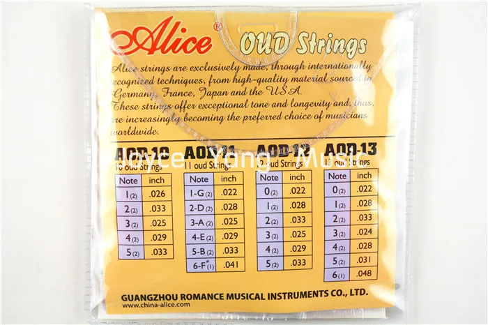 Alice AOD 10/11/12 OUD струны прозрачная нейлоновая Посеребренная Обмотка из медного