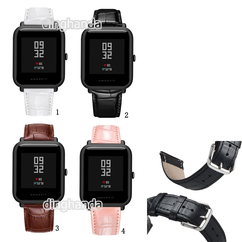 Качество из искусственной кожи часы ремешок для Xiaomi Huami Amazfit Bip Мода Заменить для мужчин t унисекс браслеты 20 мм Мужской Женский браслет