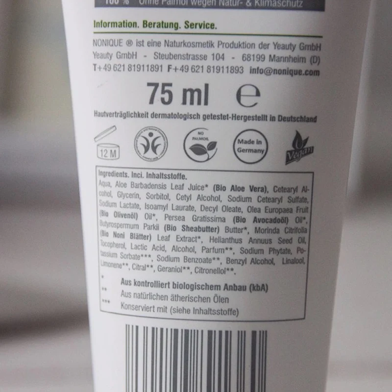 Немецкий органический неique интенсивный увлажняющий крем для рук с нони фрукты