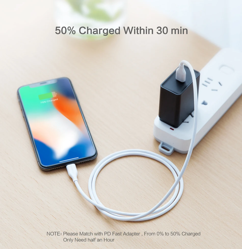 Кабель для телефона FLOVEME type C для iPhone X XS Max XR быстрое зарядное устройство 18 Вт Реверсивный зарядный USB-C PD Штекер кабель для передачи данных type-C
