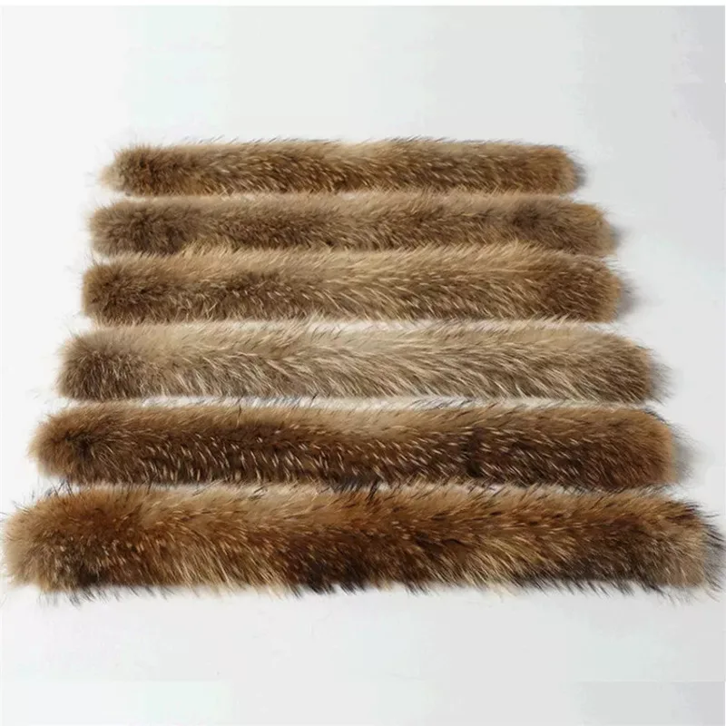 natural raccoon colo Натуральный Лисий/енот большой меховой воротник для пальто с капюшоном меховая отделка для пальто - Цвет: natural raccoon colo