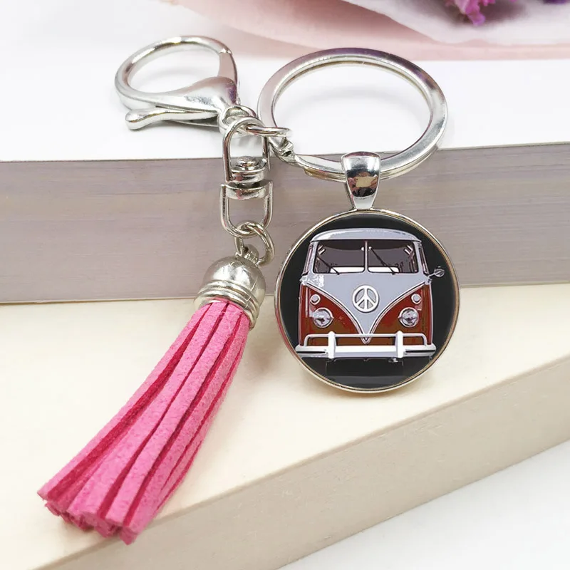 Новый Урожай Hippie Peace ЗНАК фургонов автобусов брелок Мода для мужчин и женщин