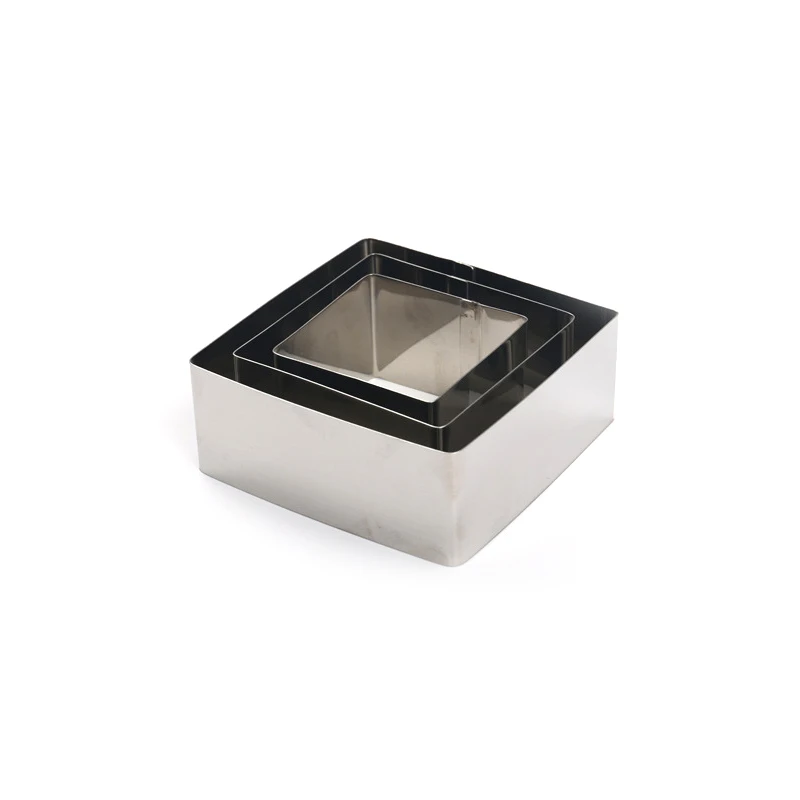 WIILII 3 шт. квадратный мусс из нержавеющей стали формы для выпечки тортов шоколада