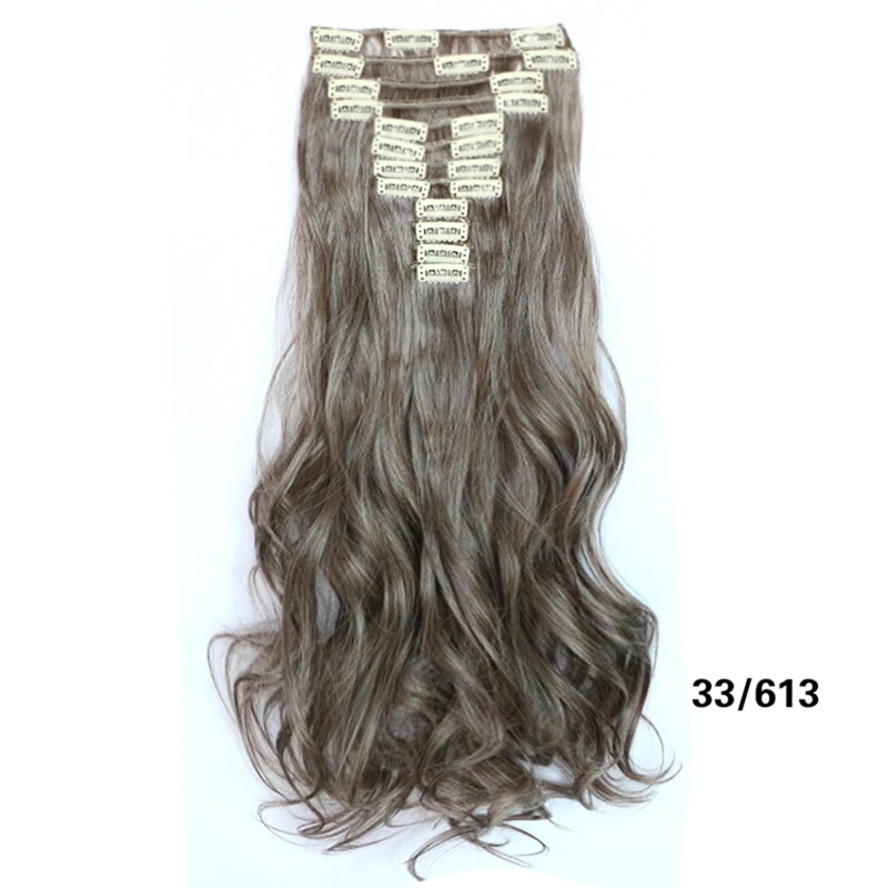 Вьющиеся большая волнистые 12 шт./компл. зажим-в полный головы смешанного цвета Haiir