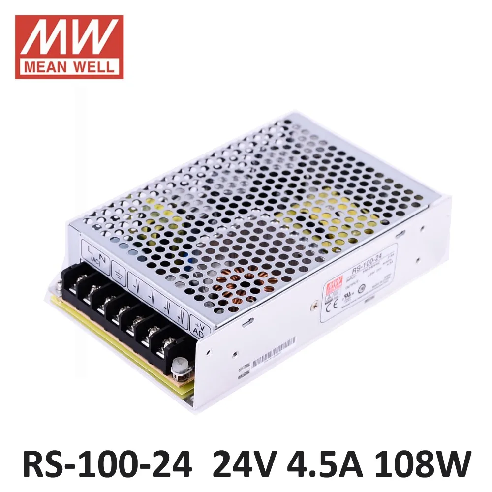 Лабораторный блок питания 24 В RS 100 4.5A 108 Вт Meanwell Импульсный Источник Питания