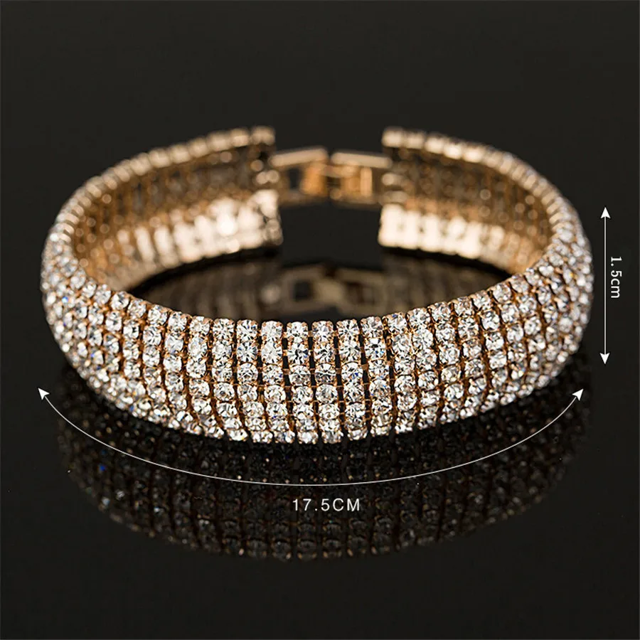 2019High quality Europe and America Roman bracelet female zircon crystal ring exquisite luxury fashion jewelry | Украшения и